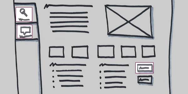 illustration of a sketch with clickable hot spots