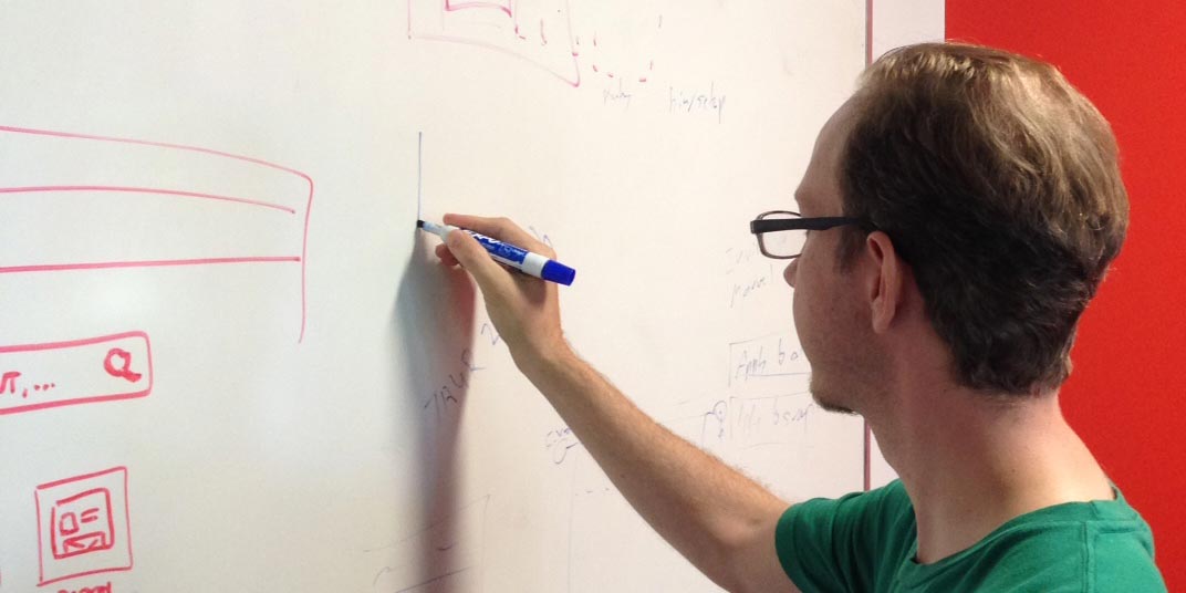 photo of someone using a whiteboard