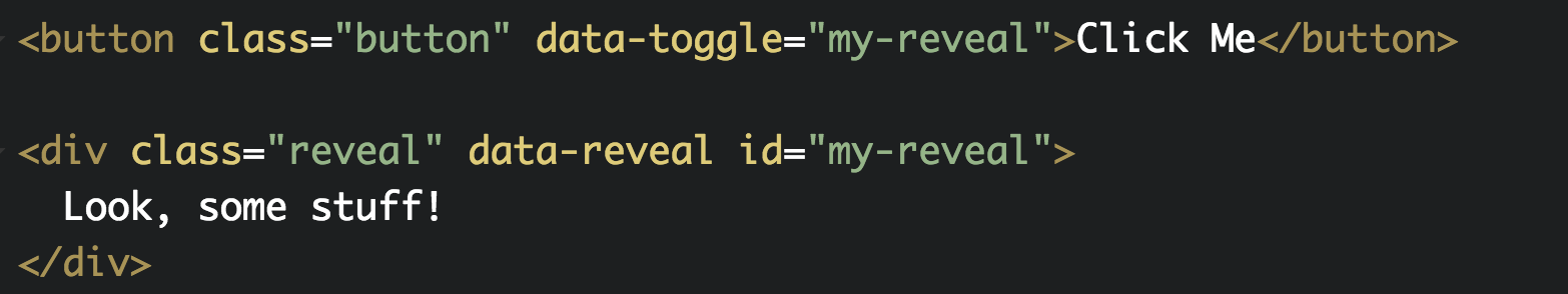 reveal example code