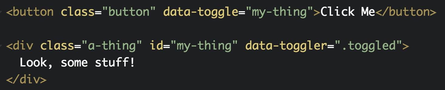 class toggle example code