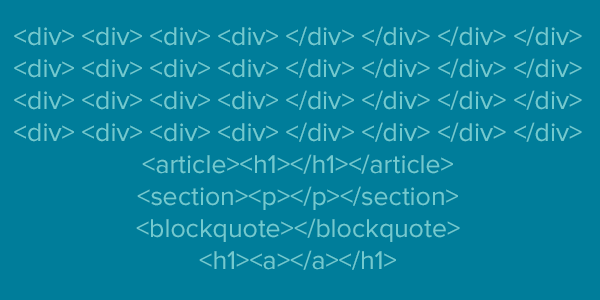illustration of meaningless tags vs good markup