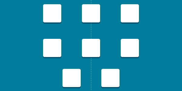 Illustration of icons in a symmetrical layout